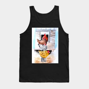 Chickens Farmhouse Sketch Tank Top